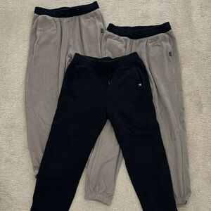 Kids Cozy Fleece Joggers - Black and Gray